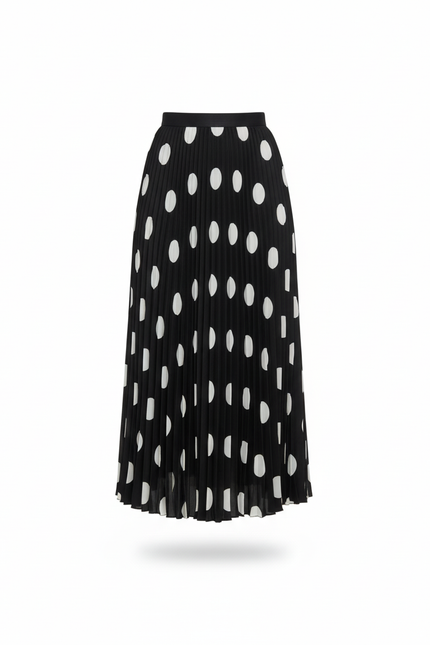 Jupe Longue Noire Pois Blancs