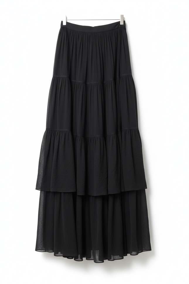 Jupe Longue Plissée Satin