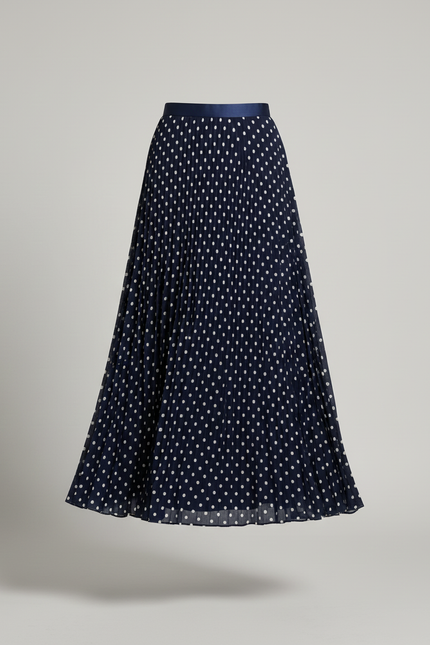 Jupe Longue Plissée Motif