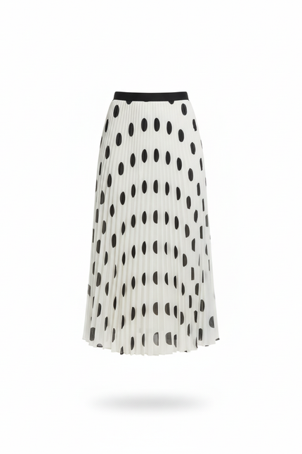 Jupe Longue Plissée À Pois Élégante Stylée