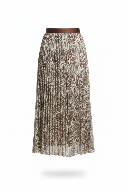 Jupe Longue Plissée Imprimée Élégante