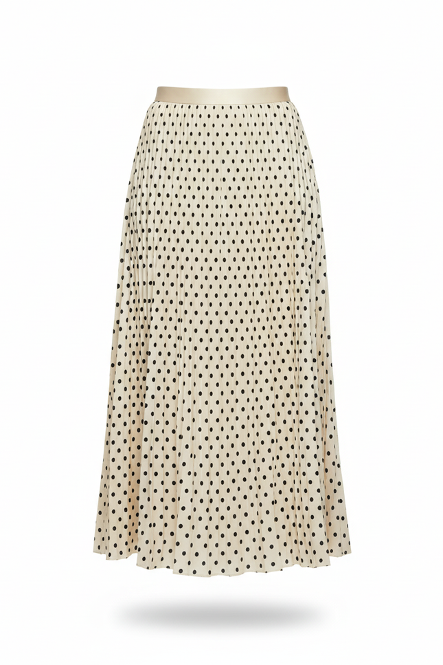 Jupe Longue Plissée À Pois Élégante Bohème