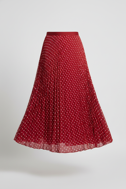 Jupe Longue Plissée Bordeaux
