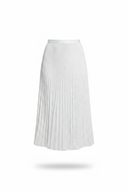 Jupe Longue Plissée À Pois Élégante Style