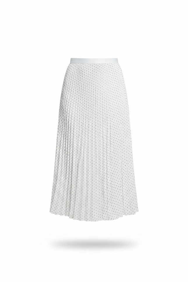 Jupe Longue Plissée À Pois Élégante Style