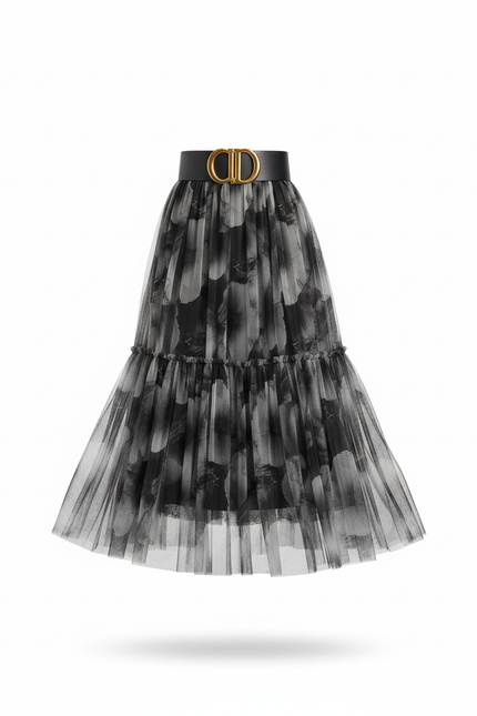 Jupe Longue Plissée Transparente