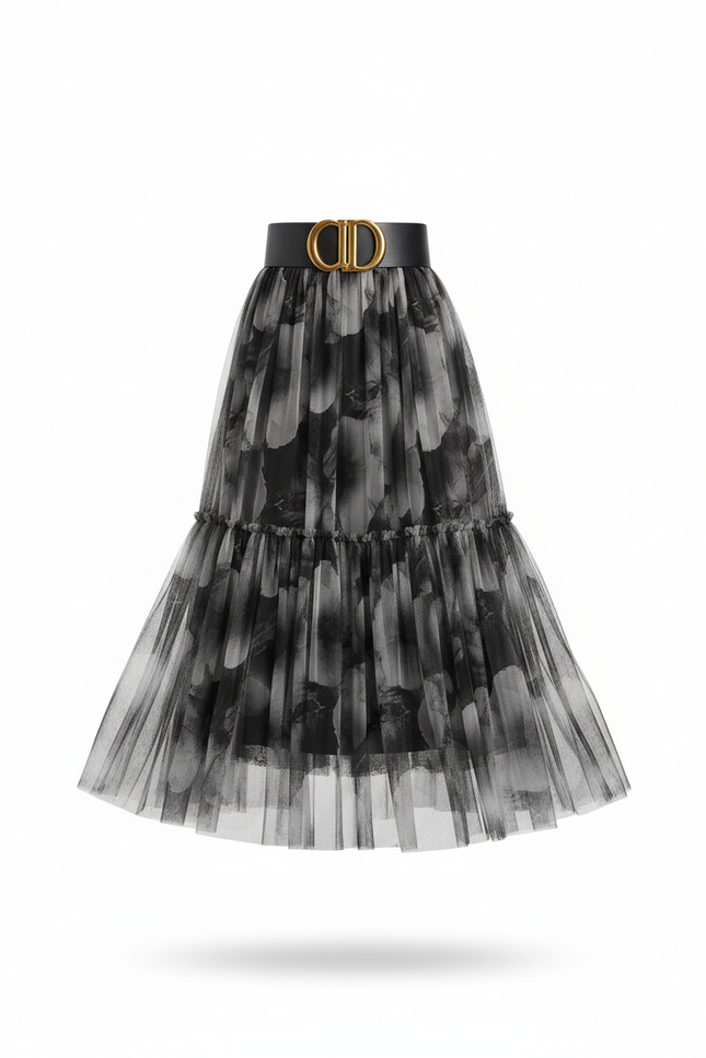 Jupe Longue Plissée Transparente