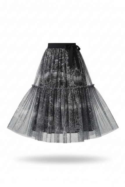 Jupe Longue Tulle Imprimée Léopard