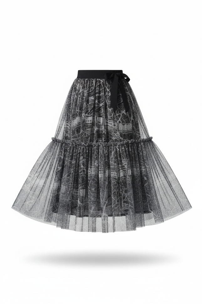 Jupe Longue Tulle Imprimée Léopard