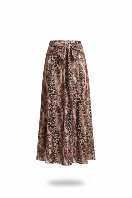 Jupe Longue Portefeuille Leopard