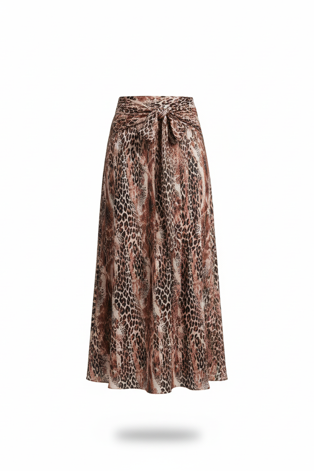 Jupe Longue Portefeuille Leopard
