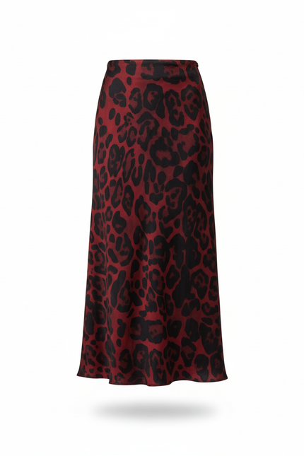 Jupe Longue Leopard Rouge