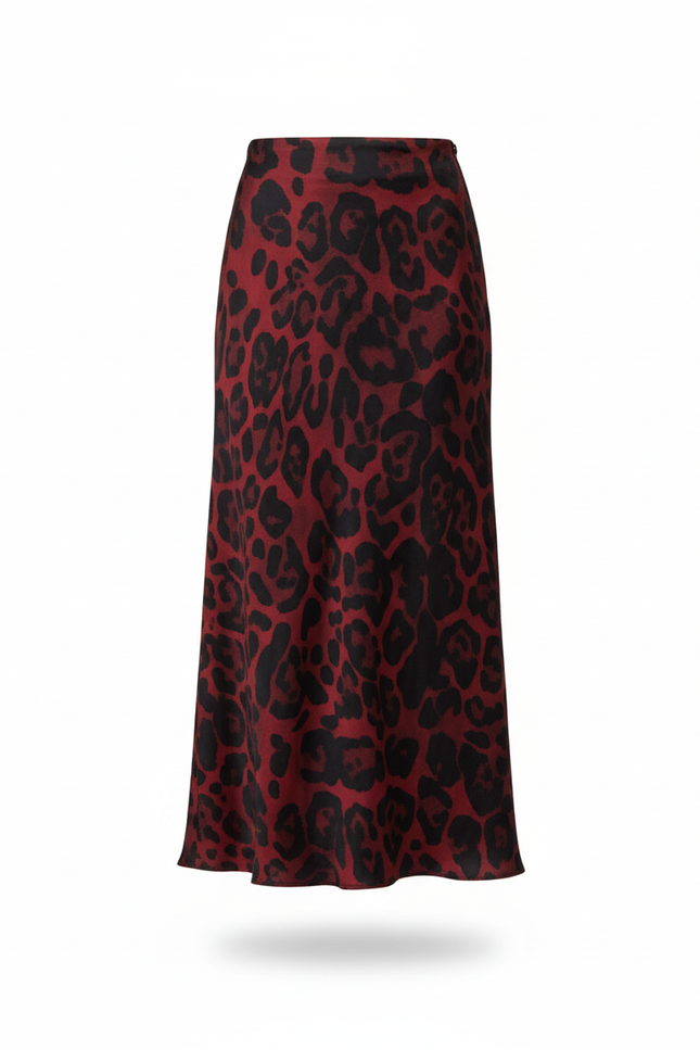Jupe Longue Leopard Rouge