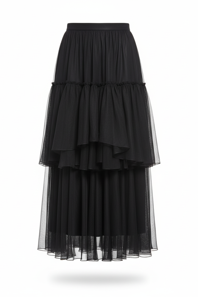 Jupe Longue Plissée Kaki