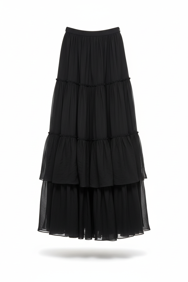 Jupe Longue Léopard Froncée Chic