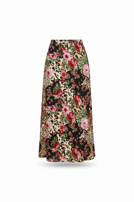 Jupe Longue Noire Fleurie