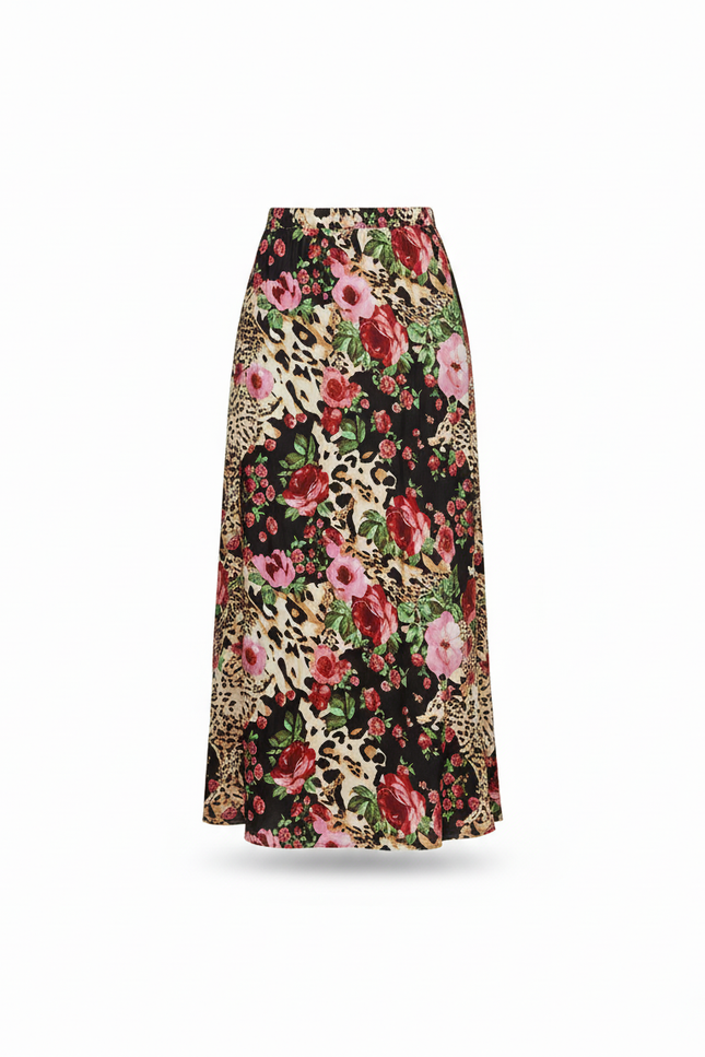 Jupe Longue Noire Fleurie