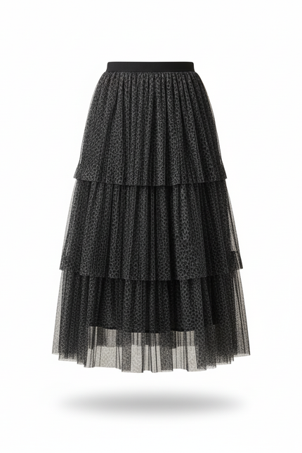 Jupe Longue Noire Transparente Voile