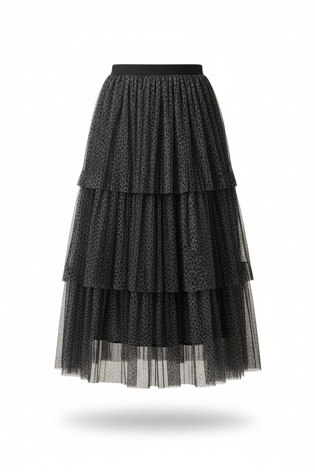 Jupe Longue Noire Transparente Voile