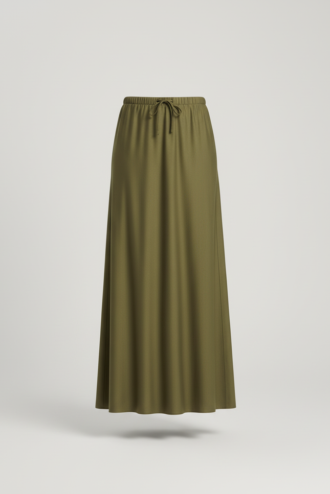 Jupe Longue Vert Kaki Femme