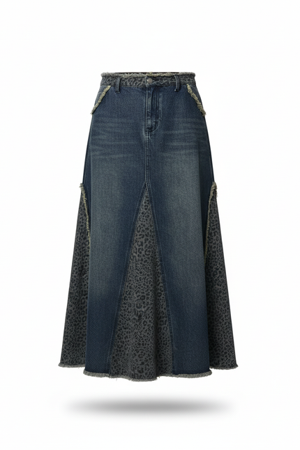 Jupe Longue Jean Leopard