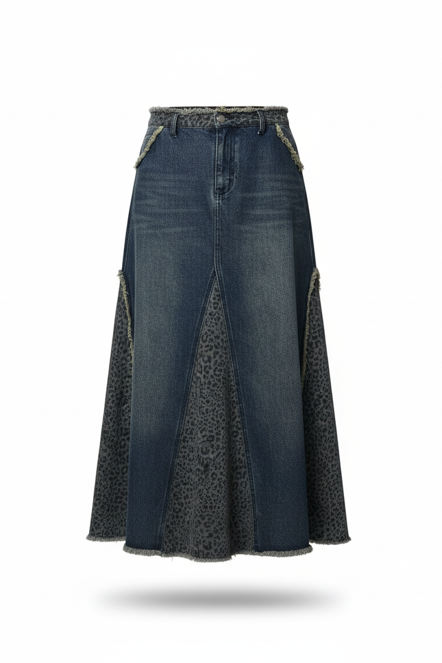 Jupe Longue Jean Leopard