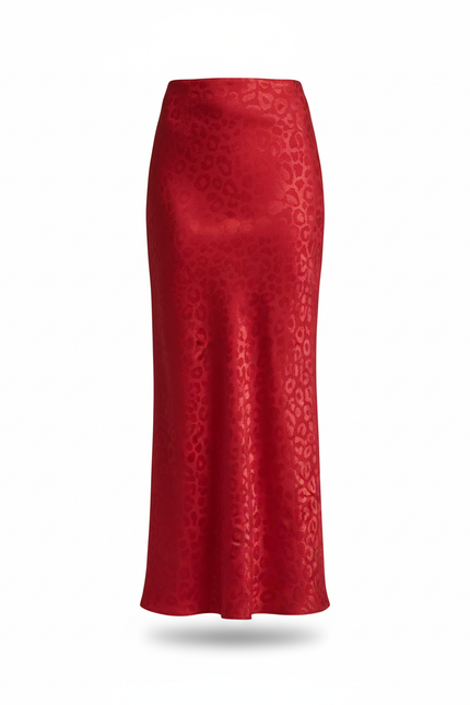 Jupe Longue Taille Haute Rouge