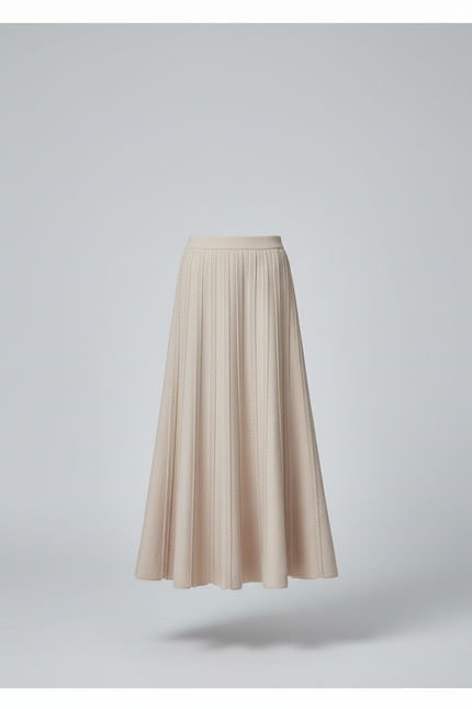 Jupe Longue En Maille Côtelée