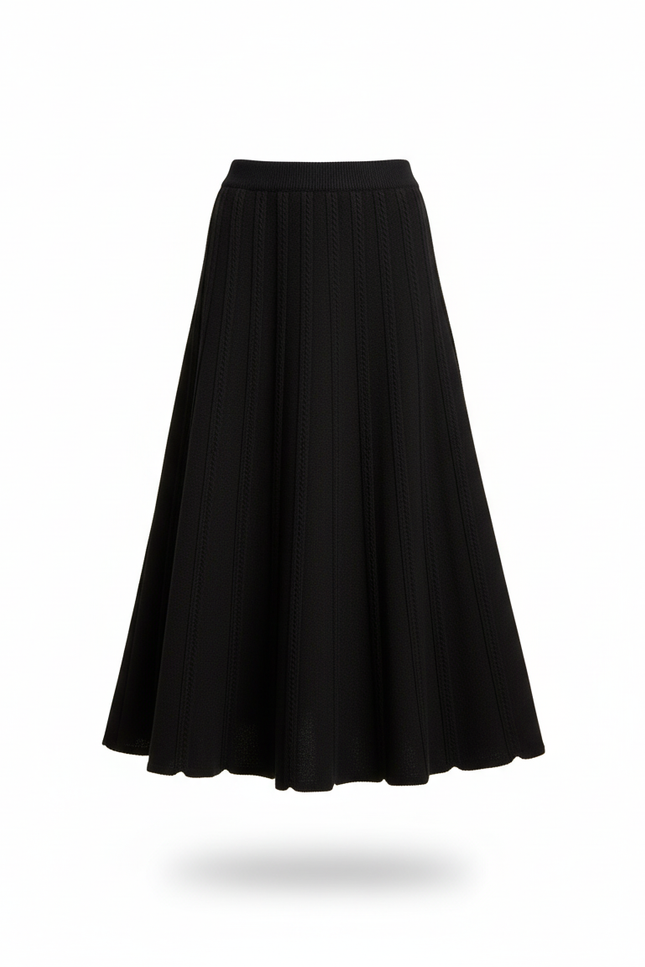 Jupe En Maille Mi-Longue