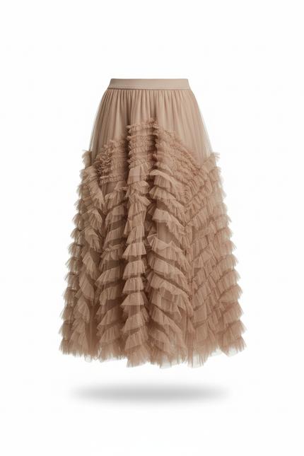 Jupe Longue Bouffante Taille Haute