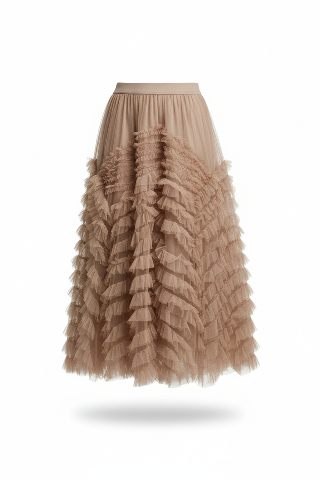 Jupe Longue Bouffante Taille Haute