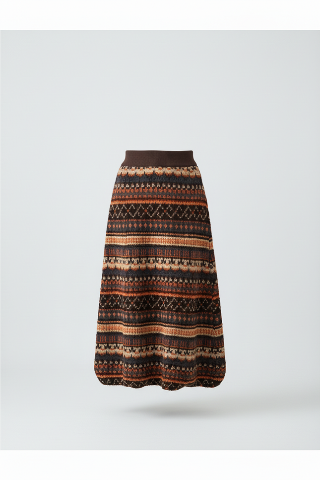 Jupe Longue Motif Aztèque