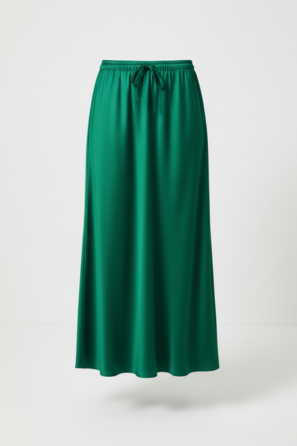 Jupe Longue Satin Vert