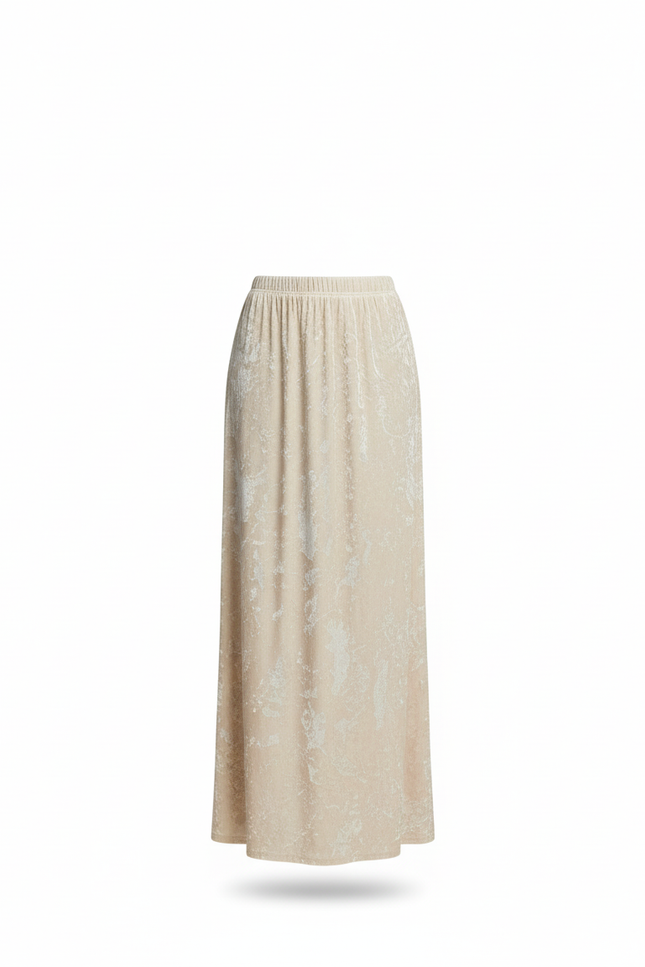 Jupe Longue Velours Beige