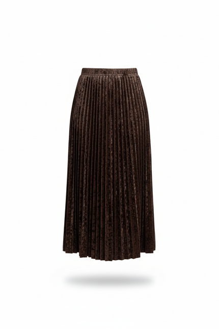 Jupe Longue Plissée Velours