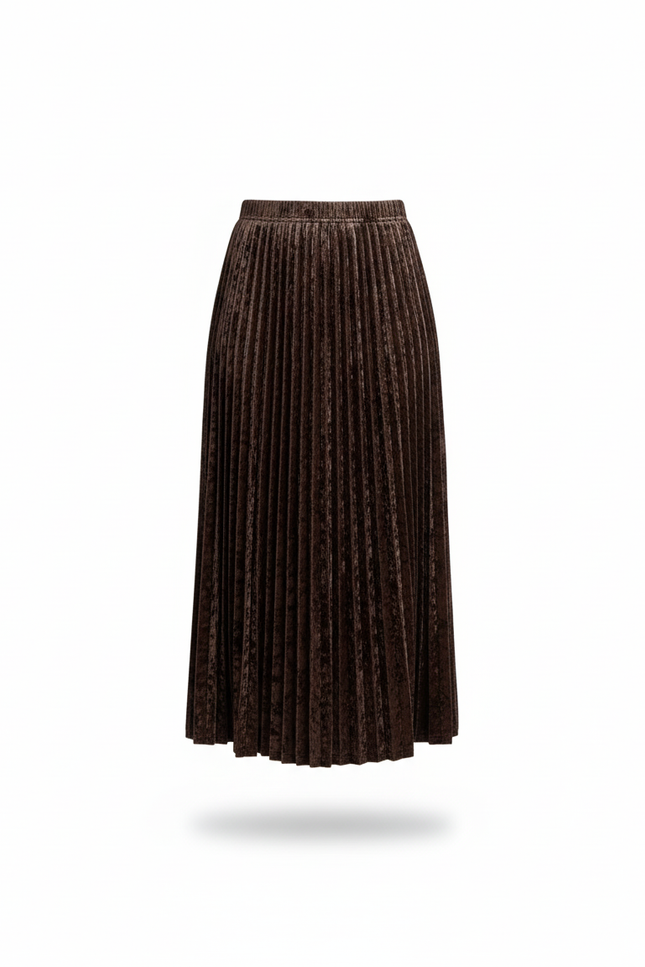 Jupe Longue Plissée Velours