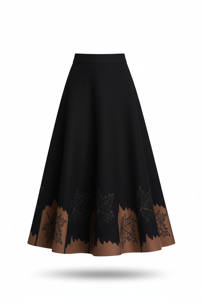 Jupe En Laine Mi-Longue