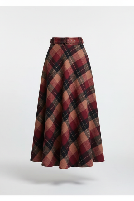 Jupe Longue Tartan Rouge