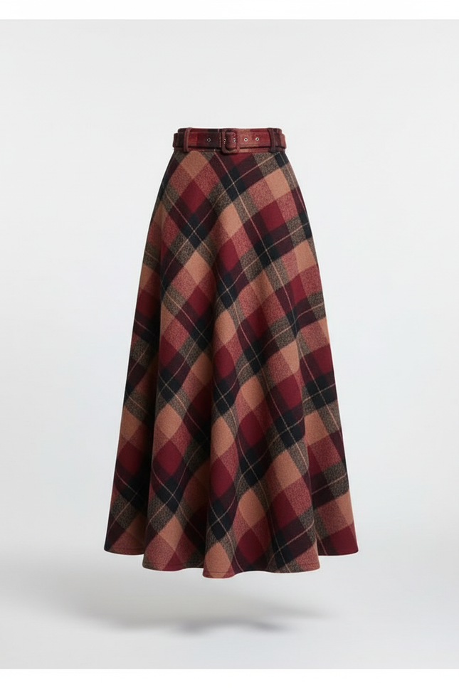 Jupe Longue Tartan Rouge