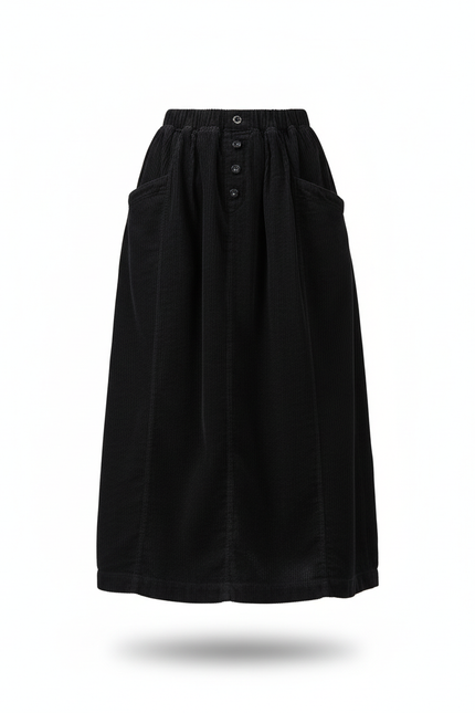 Jupe Longue En Velours Cotelé