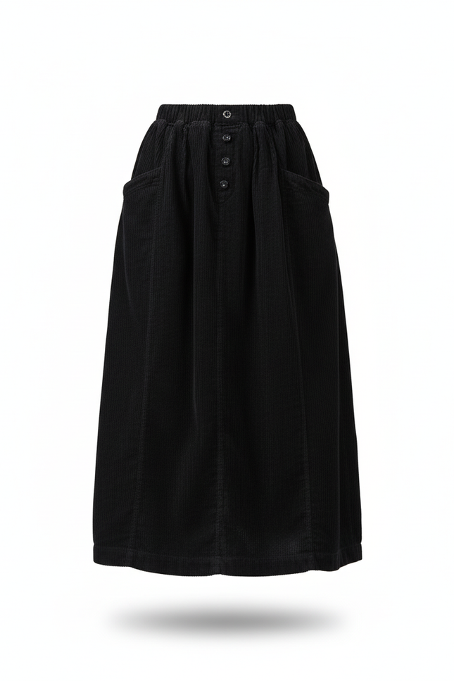 Jupe Longue En Velours Cotelé
