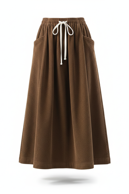 Jupe Velours Mi-Longue