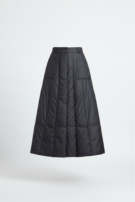 Jupe Longue Noire Matelassée Chic