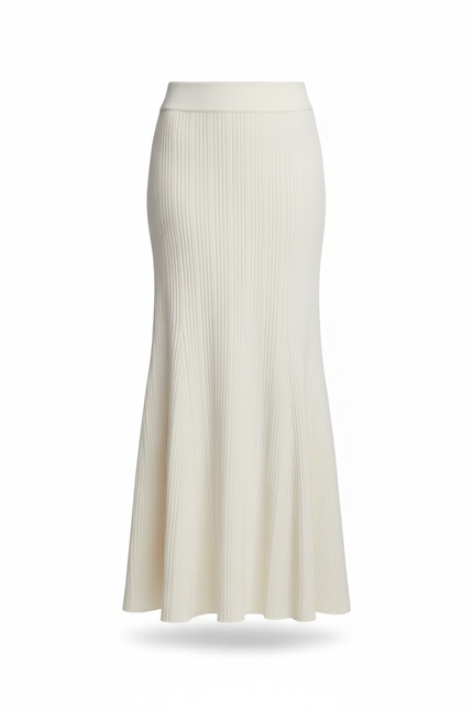 Jupe Longue Maille Beige