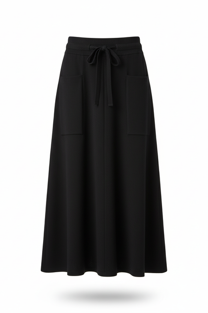 Jupe Longue Noire A-Line Chic