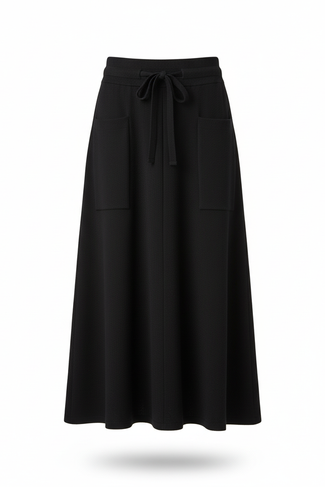 Jupe Longue Noire A-Line Chic