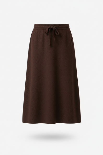Jupe Longue Marron Maille Chic