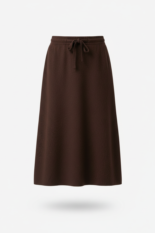 Jupe Longue Marron Maille Chic