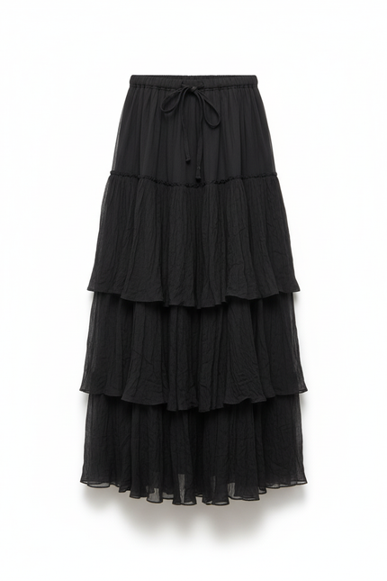 Jupe Longue Marron Maille Chic Femme