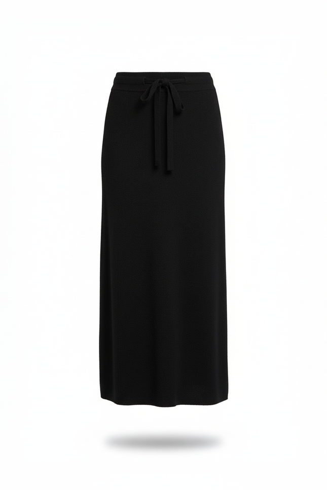 Jupe Longue A-Line Noire Élégante